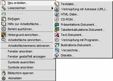 KDE: Menü der rechten Maustaste