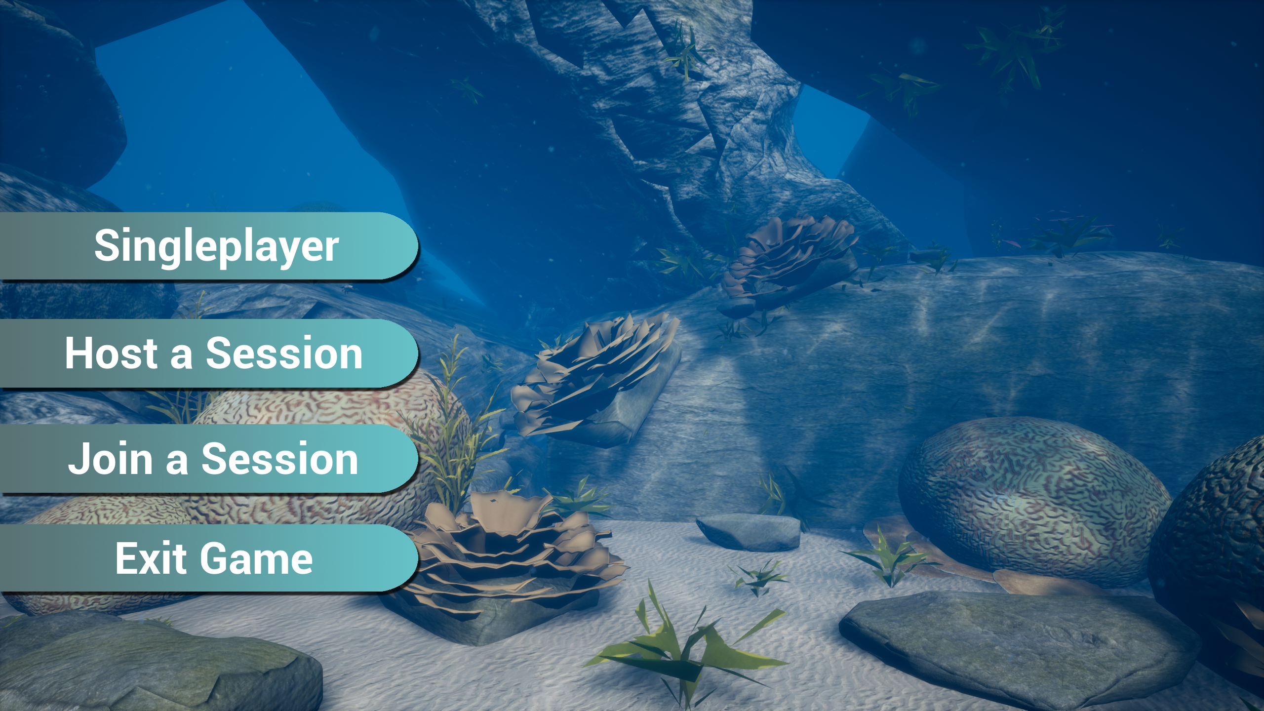 The Main Menu of the simulation allowing to play Singleplayer and Multiplayer sessions.